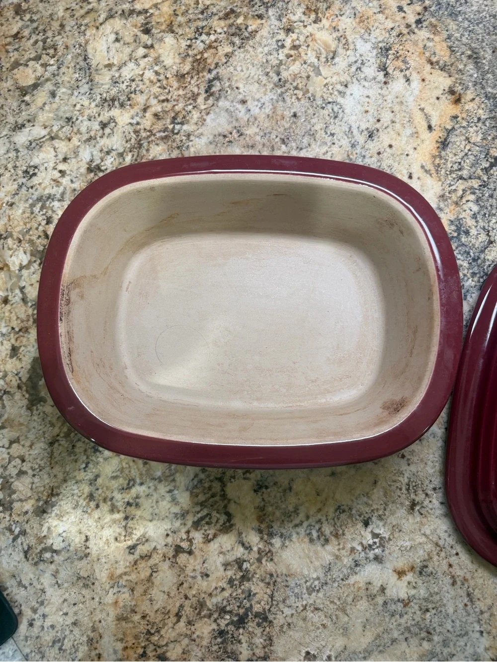 The Pampered Chef Burgundy Covered Ceramic Casserole